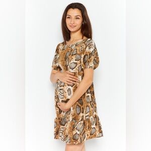 Missguided maternity Snake Print Midi Dress